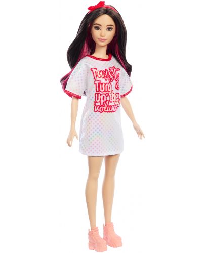 Кукла Barbie Fashionistas - С бяло-червена тениска - 4